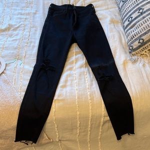 Abercrombie & Fitch Black skinny ripped jeans
